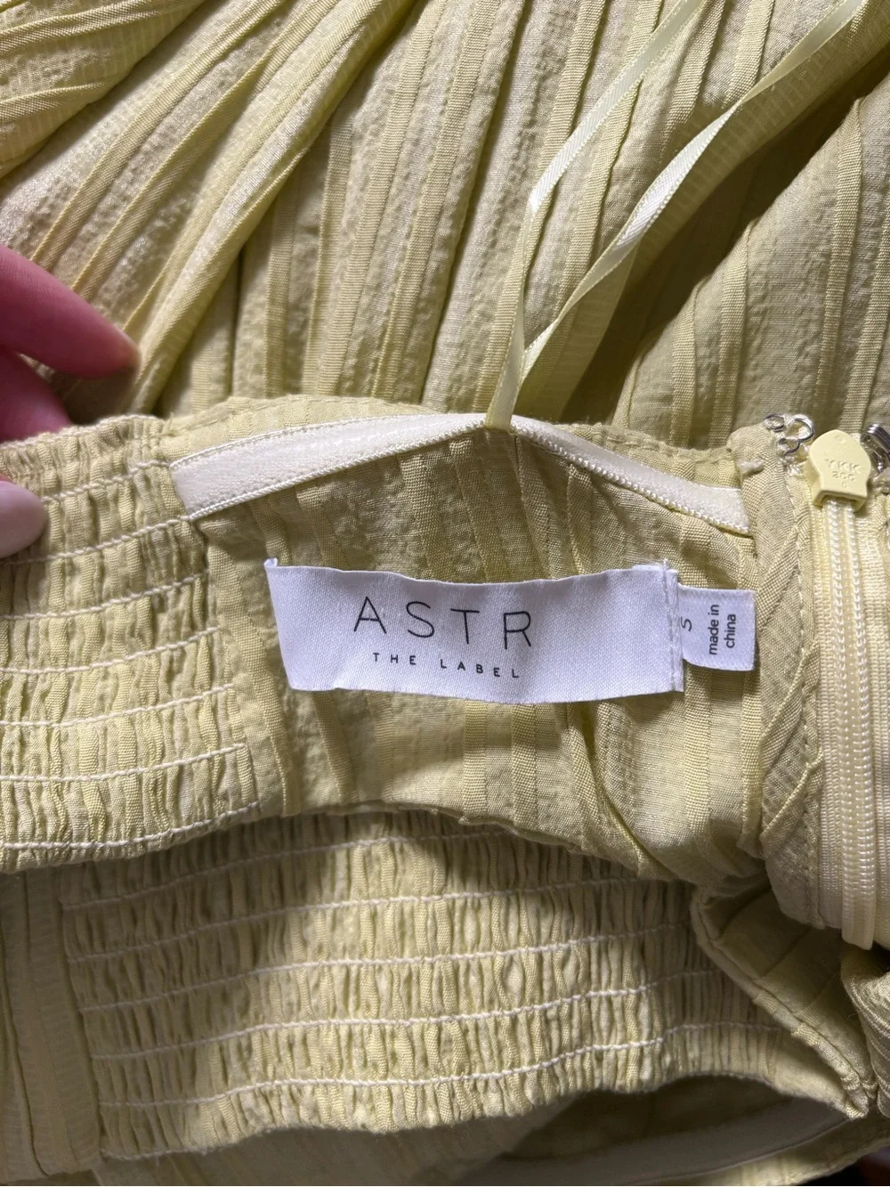 Astr The Label Strapless Smocked Midi Dress in Light Lime - Picture 5 of 5